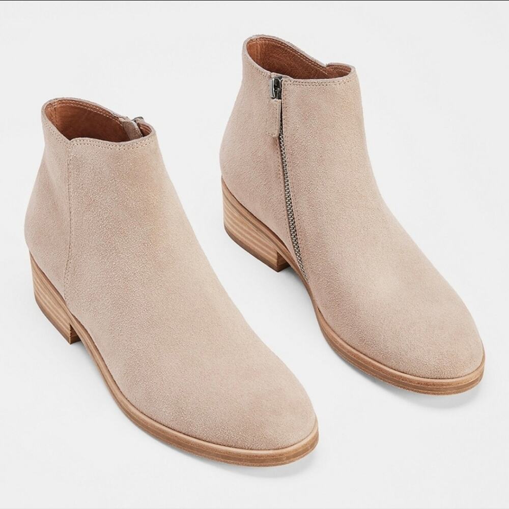 Eileen Fisher Sand Suede Leather Ankle Booties